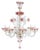 Venetian 6-Light Chandelier in White and Pink Murano Glass, 1960s For Sale