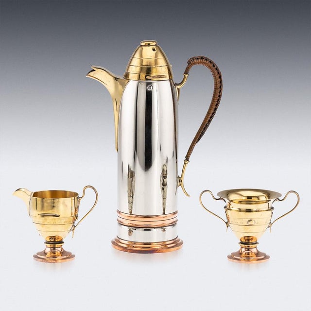 Antique 20th Century American Coffee Set attributed to Gorham, 1900s, Set of 3 For Sale - Image 3 of 18