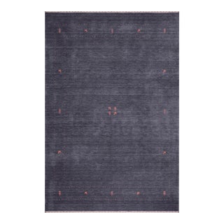Contemporary Gabbeh Adalyn Grayish Blue Wool Rug - 8'3''x10'0'' For Sale