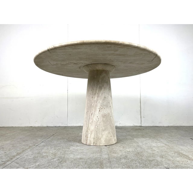 1970s Travertine Dining Table in the style of Angelo Mangiarotti, 1970s For Sale - Image 5 of 11