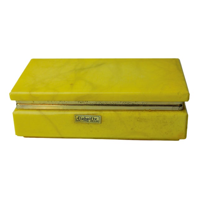 Yellow Alabaster Box, Spain, 1970s For Sale