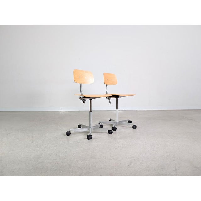 Fritz Hansen Kevi Office Chairs by Jørgen Rasmussen for Fritz Hansen, Set of 2 For Sale - Image 4 of 13