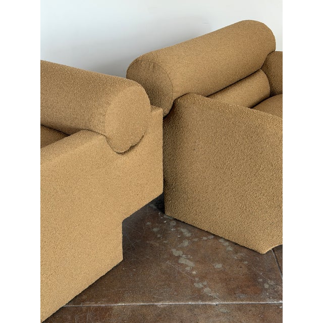 Vintage 1980's Attributed to Vladimir Kagan Arriviste Roll Back Lounge Chairs For Sale - Image 10 of 14