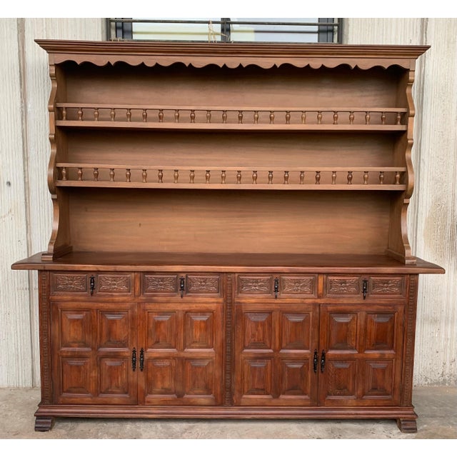 Early 20th Large Stepback Cupboard with Four Drawers and Doors For Sale - Image 16 of 18