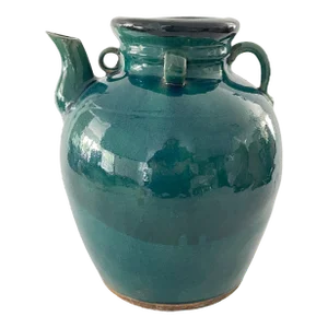 19th Century Turquoise Green Chinese Wine Jug