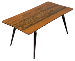 Coffee Table by Paolo Buffa for Cantù, Print by Johann Friedrich Probst, 1930s
