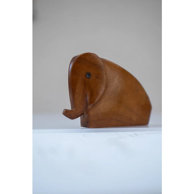 Mid-Century Scandinavian Modern Carved Teak Elephant Figurine, Denmark For Sale - Image 4 of 12