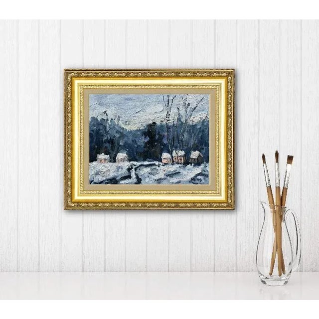 Modern Impressionist Winter Landscape Oil Painting For Sale - Image 11 of 12