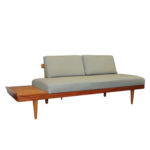 Vintage Scandinavian Daybed in Teak and Pale Green Fabric by Ingmar Relling for Ekornes, 1960s For Sale - Image 16 of 16