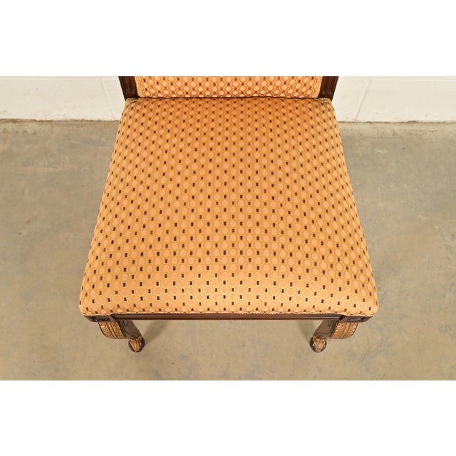 Wood Baker Furniture Style Regency Carved Mahogany and Gold Gilt Dining Chairs, Set of Four For Sale - Image 7 of 12