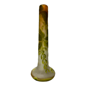 Vintage French Art Deco Circa 1900 Émile Gallé 18" Cameo Glass Vase