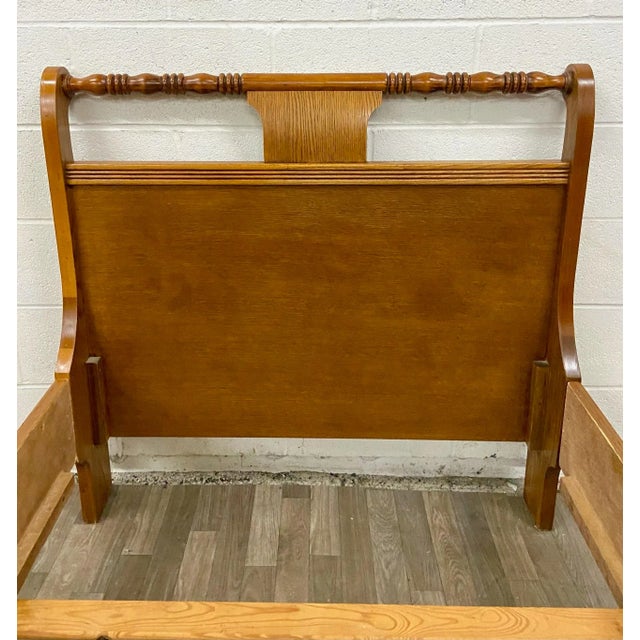 Vintage Twin Size Tiger Oak Sleigh Bed Chairish