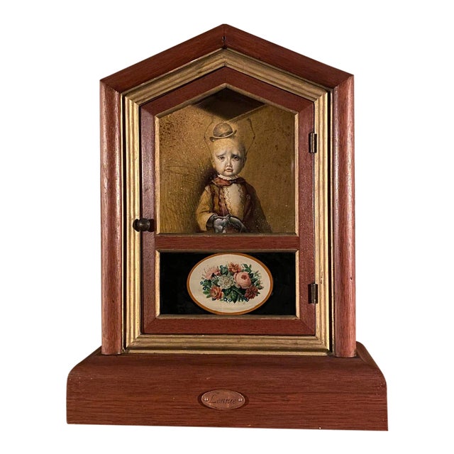 "Lennie" Contemporary Surrealist Portrait Acrylic Painting, Framed For Sale