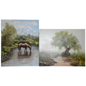 Pair of Nora Alleda Hirano Landscape Paintings