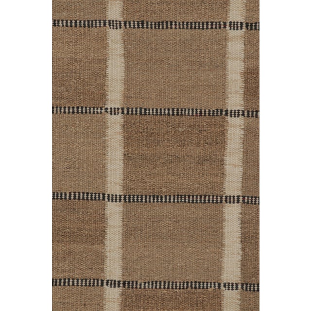 Rug & Kilim’s Scandinavian-Inspired Rug, Beige-Brown Earth Tones With Stripes For Sale In New York - Image 6 of 8