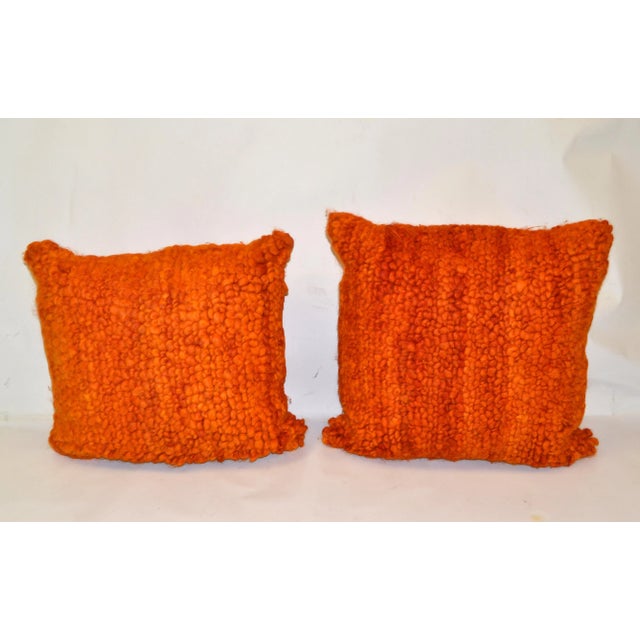 Jonathan Adler Orange Flair Primaloft Down-Filled Pillows Mid-Century Modern- a Pair For Sale - Image 13 of 13