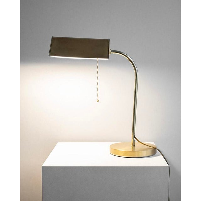 Banker Style Brass Table Lamp, Germany, 1970s For Sale - Image 9 of 10