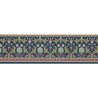Morris & Co. Ornamental Frieze Wallpaper in Indigo/Thyme For Sale
