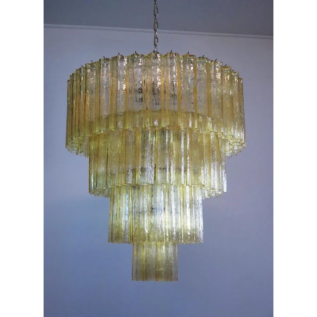 Large Vintage Italian Chrome and Murano Glass Chandelier, 1982 For Sale - Image 6 of 13