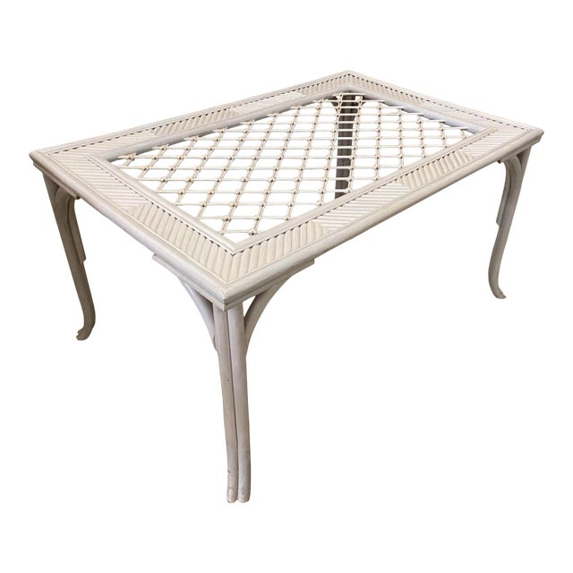 French Wicker Patio Table Chairish