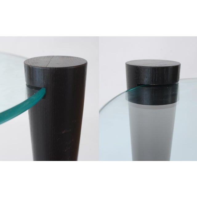 Mid Century Modern Kidney Shaped Glass Coffee Table With Cone Legs For Sale - Image 14 of 17