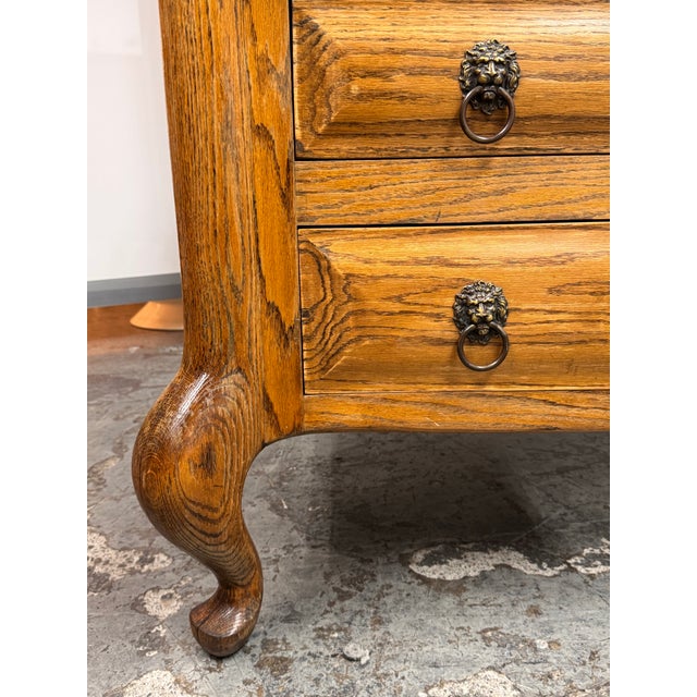 Brown Oak Executive Desk, Vintage For Sale - Image 8 of 12