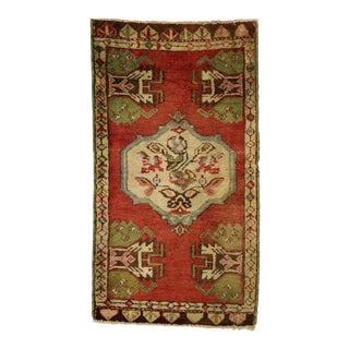 Vintage Turkish Yastik Rug - 01'10 X 04'03 For Sale
