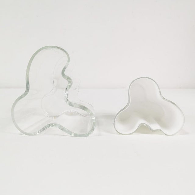 Mid-Century Modern Mid-Century Vases in Glass by Alvar Aalto, Finland, 1980s, Set of 2 For Sale - Image 3 of 17