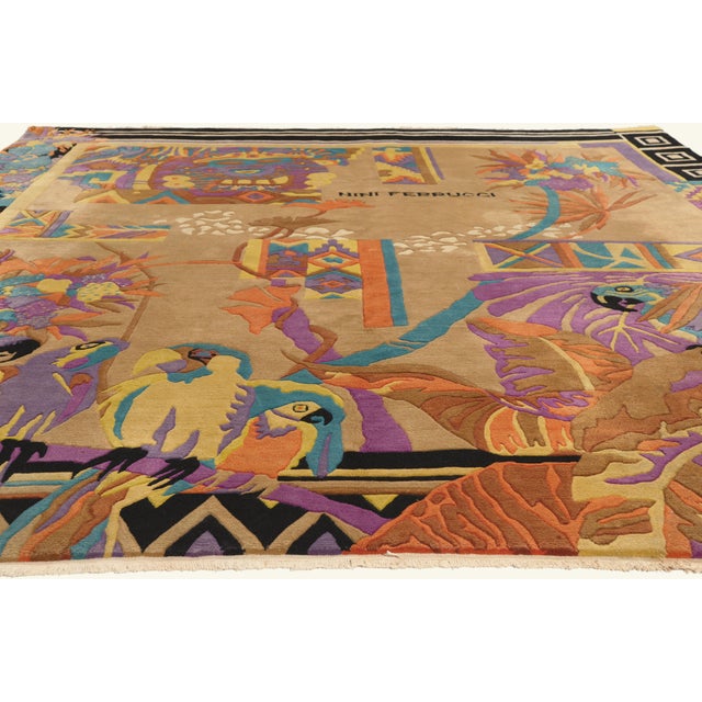 Contemporary Vintage Pictorial Tibetan Rug, 08'06 X 09'09 For Sale - Image 3 of 10