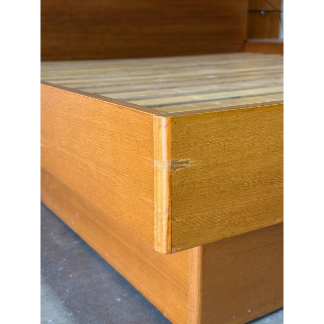 Teak King Platform Bed With Built-in Nightstands and Lights Danish Mid-Century Modern 1970s For Sale - Image 11 of 13