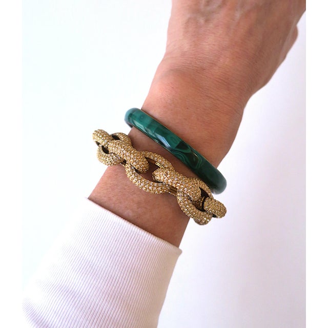 Late 20th Century Malachite Bangle Bracelet, Late 20th Century For Sale - Image 5 of 10