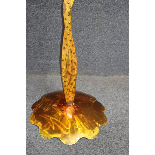 Mid-Century Modern Mid-Century Sculptural Gilt Metal Coat Rack With Leaf-Form Base For Sale - Image 3 of 8