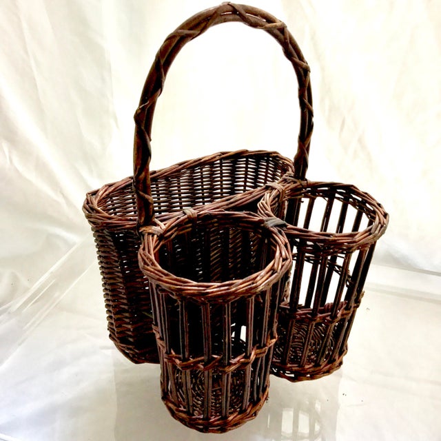 Vintage Rattan and Wicker Wine and Picnic Basket Chairish