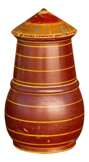 Shoni Polychrome Treen Lidded Pot