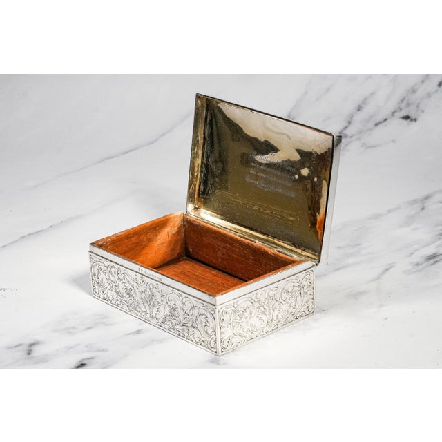 Stunning Antique Tiffany & Co Sterling Silver Box Art Nouveau Engraved Presentation Box Nyc New York History Luxury Home Decor For Sale In New York - Image 6 of 16