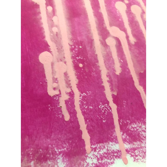 Contemporary Contemporary Original Painting on Paper by CL Auker “Pink and Pink” For Sale - Image 3 of 3