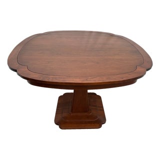 Vintage Stickley Pedestal Table Solid Cherry Clover Pattern Kitchen Game Room For Sale