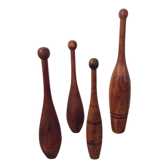 1930s Vintage Wooden Exercise/Jugglers Pins Set of 4 Chairish