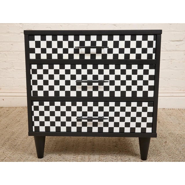 Wood Mid 20th Century Black and White Nightstand For Sale - Image 7 of 11