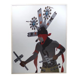 1980s "Apache Gan Dancer" Figurative Acrylic Painting by Louis De Mayo, Framed For Sale