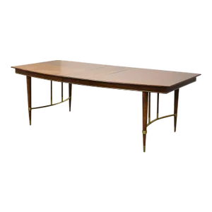 Walnut and Brass Dining Table