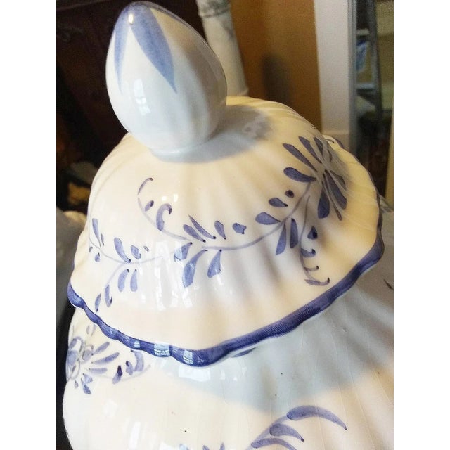 Vintage Blue & White Italian Urn For Sale - Image 4 of 9