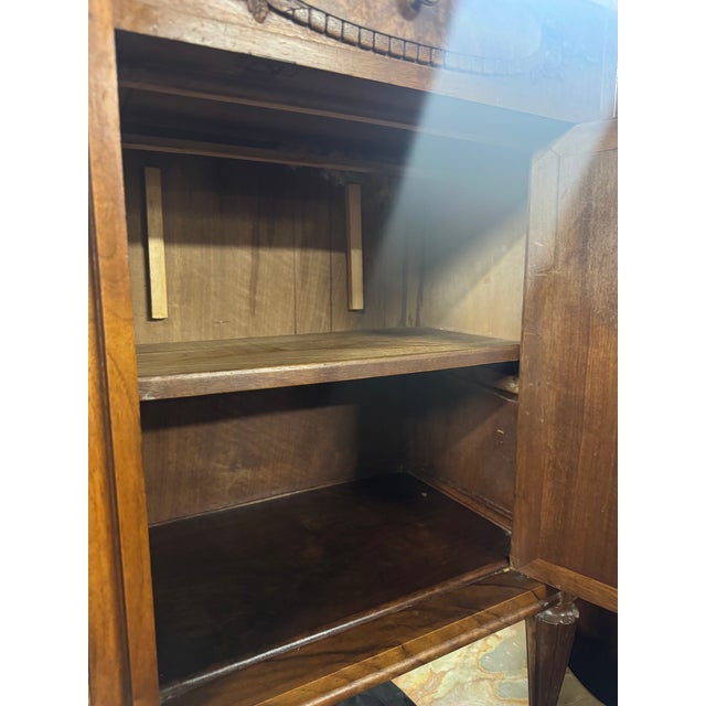 French Marble Top Walnut Carved Nightstand For Sale - Image 14 of 15