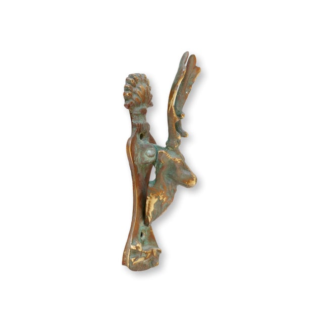 Antique English Deer Head Doorknocker For Sale - Image 4 of 5