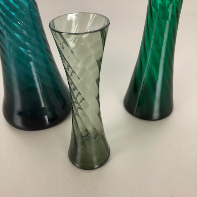 German Hand Blown Crystal Glass Vases from Alfred Taube, 1960s, Set of 3 For Sale - Image 3 of 16