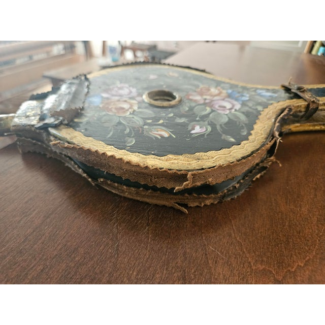 Antique Painted Fireplace Bellows Flemish, Botanical Flowers For Sale - Image 6 of 7