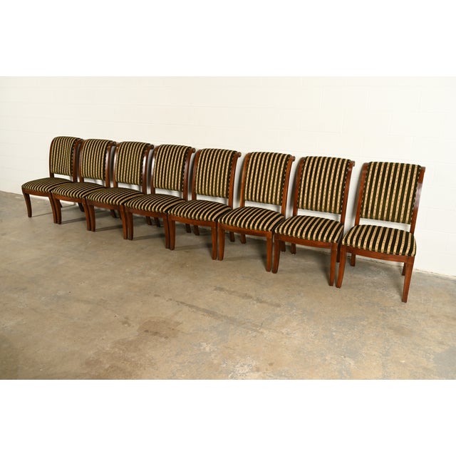 Henredon French Empire Carved Mahogany Side Chairs or Dining Chairs, Pair For Sale - Image 14 of 15