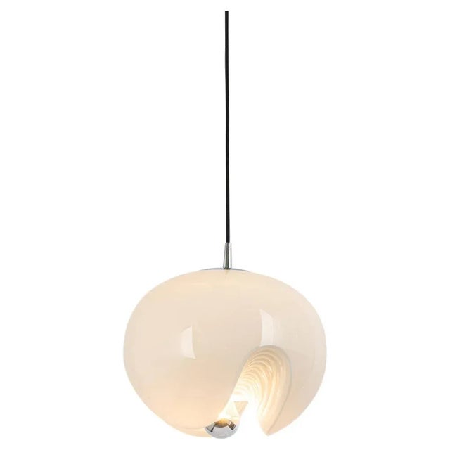 Large German Opal Glass Pendant Light by Peill & Putzler, 1970s For Sale - Image 11 of 11