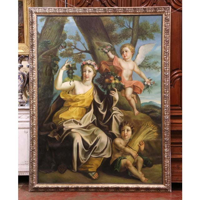 Mid-Century French Oil Painting of Saint Rose of Lima With Cherubs For Sale - Image 10 of 10