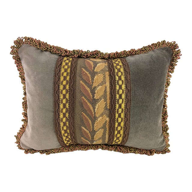 Vintage Hand Woven Aubusson Tapestry Pillow For Sale